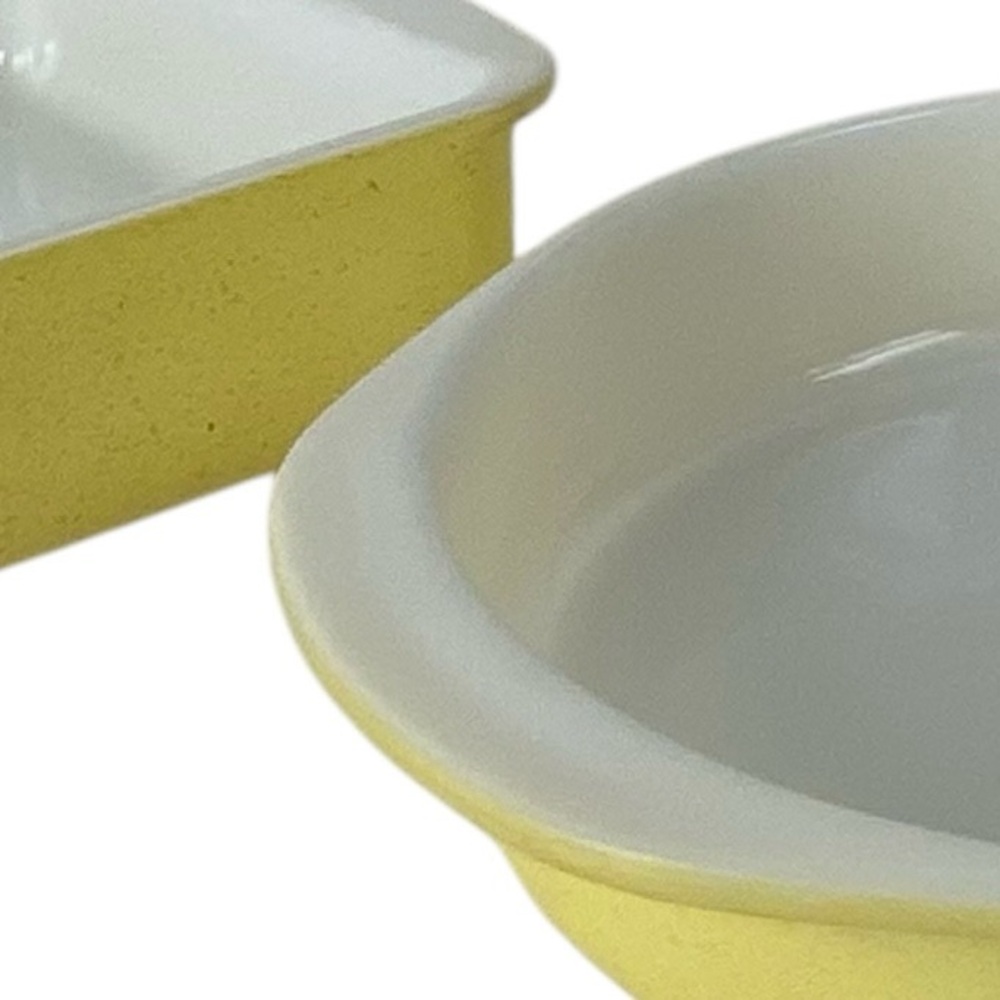 2 Rare Vintage Pyrex 1955-56 Yellow Speckled Desert Dawn Series Baking Dishes - Picture 15 of 16